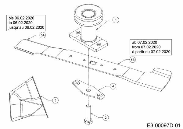 Ersatzteile MTD Benzin Rasenmäher mit Antrieb 5350 HW Typ: 12B-PDJ6600 (2020) Messer, Messeraufnahme, Mulchstopfen 