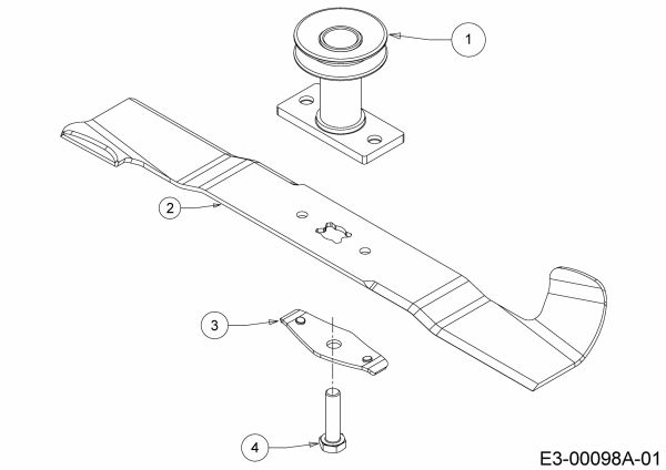 Ersatzteile MTD Benzin Rasenmäher mit Antrieb 53 SPSBHW Typ: 12C-PF5L600  (2019) Messer, Messeraufnahme 