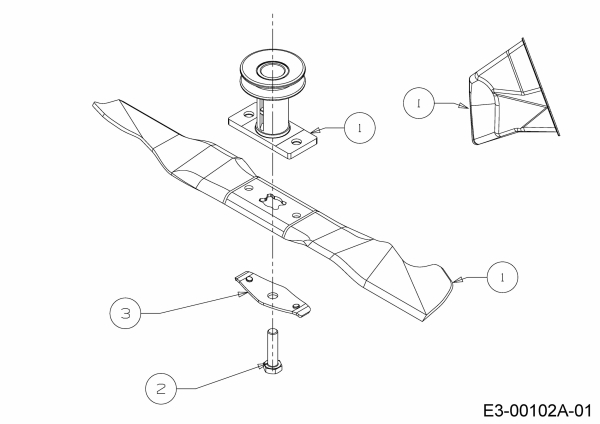 Ersatzteile MTD Benzin Rasenmäher mit Antrieb SP 53 HWB 500 Typ: 12A-PF5C600  (2020) Messer, Messeraufnahme, Mulchstopfen 