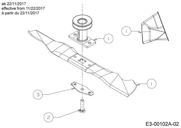 Ersatzteile MTD Benzin Rasenmäher mit Antrieb SP 53 HWB 500 Typ: 12A-PF5C600  (2018) Messer, Messeraufnahme, Mulchstopfen ab 22/11/2017 