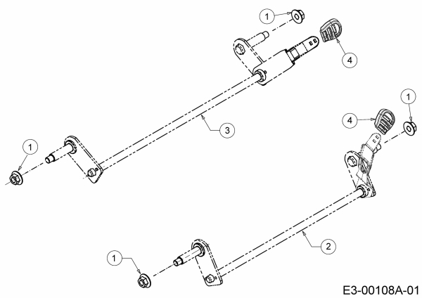 Ersatzteile MTD Benzin Rasenmäher mit Antrieb SP 46 T Typ: 12E-TASJ600  (2018) Achsen, Höhenverstellung 