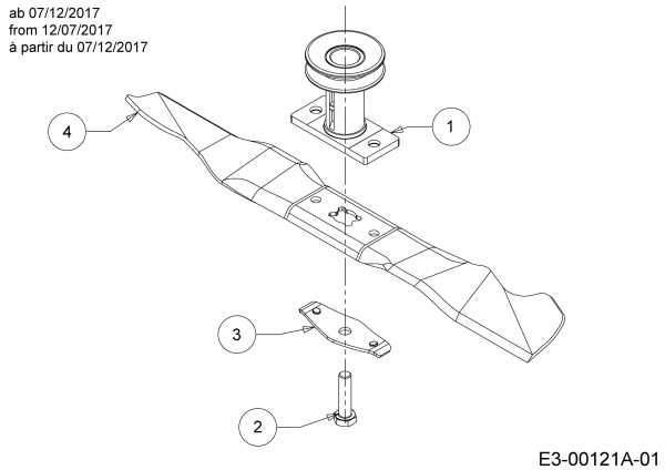 Ersatzteile WOLF-Garten Benzin Rasenmäher mit Antrieb AH 4200 H Typ: 12A-LV5B650  (2020) Messer, Messeraufnahme ab 07/12/2017 