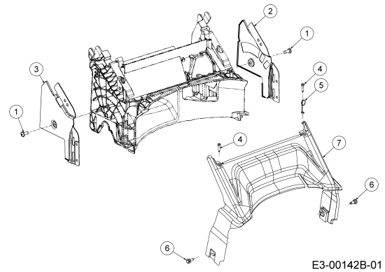 Cub Cadet Ersatzteile Motormäher mit Antrieb LM1 AR42 12A-LQMG603 (2019) Abdeckung hinten, Holmbraketten