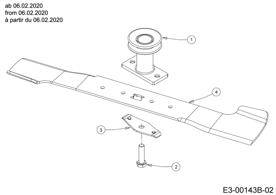 Cub Cadet Ersatzteile Motormäher mit Antrieb LM1 CR53 12B-PQSC603 (2020) Messer, Messeraufnahme ab 06.02.2020