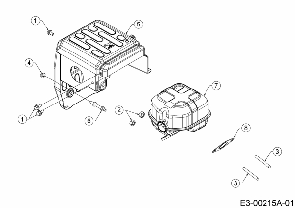 Ersatzteile MTD-Motoren Horizontal 675-SH Typ: 752Z675-SH  (2020) Auspuff