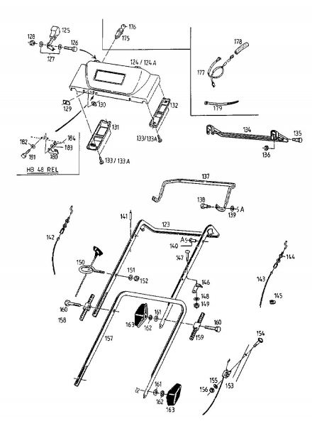 Ersatzteile Gutbrod Motormäher mit Antrieb HB 48 REL Typ: 12AET58U604  (1998) Holm