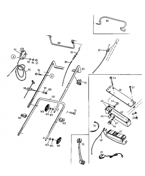 Ersatzteile Floraself Motormäher mit Antrieb 4046 BLRE Typ: 12AET12Y668  (1998) Holm