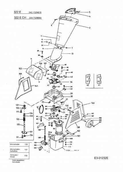 Ersatzteile MTD Häcksler 322 E Typ: 24C-732N678  (2004) Grundgerät 
