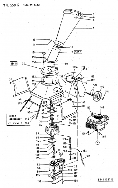 Ersatzteile MTD Häcksler 550 G Typ: 24B-7512678  (2003) Grundgerät 