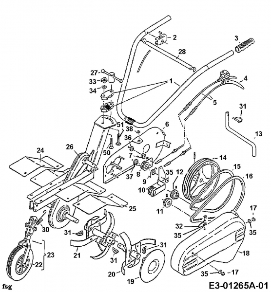Ersatzteile Gutbrod Motorhacken MB 62-52 N Typ: 07518.07  (1998) Grundgerät