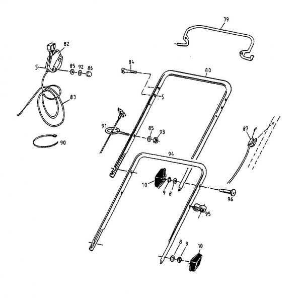Ersatzteile MTD Benzin Rasenmäher ohne Antrieb GE 45 C Typ: 11B-T38V678  (2000) Holm 