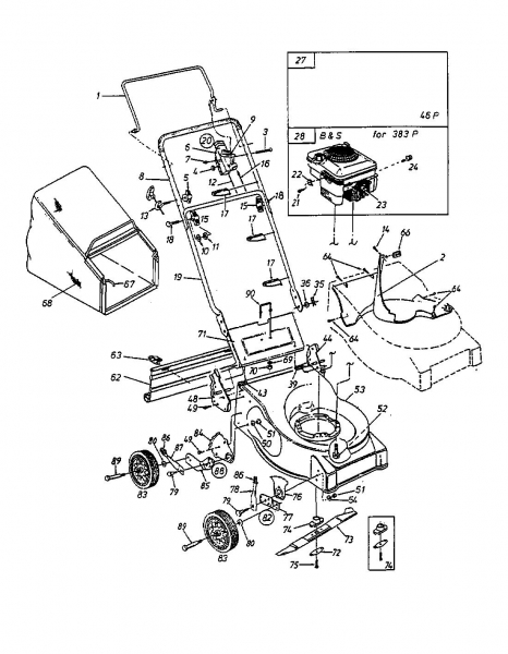 Ersatzteile Topflite Motormäher 46 P Typ: 11A-661A649  (1999) Grundgerät