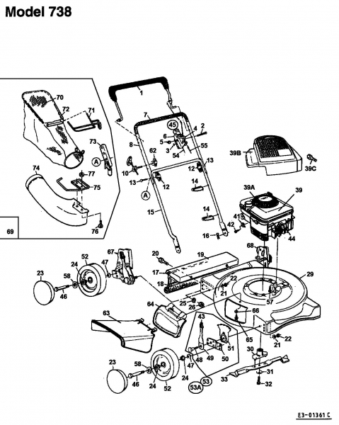 Ersatzteile Gutbrod Motormäher MB 52 Typ: 11A-738C690  (2000) Grundgerät