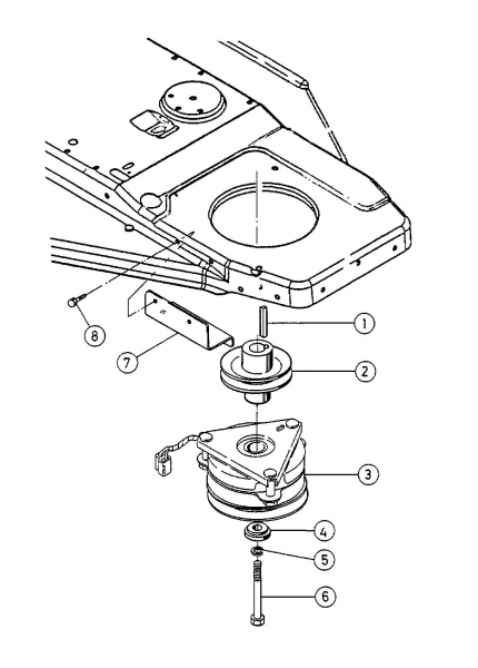 Ersatzteile Gutbrod Rasentraktoren Sprint SLX 92 RH Typ: 13AE416E690  (2001) Elektromagnetkupplung, Motorkeilriemenscheibe