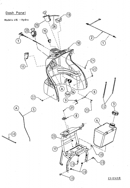 Ersatzteile MTD Rasentraktor H 145 Typ: 13AP418F678  (2001) Armaturenbrett, Tank 