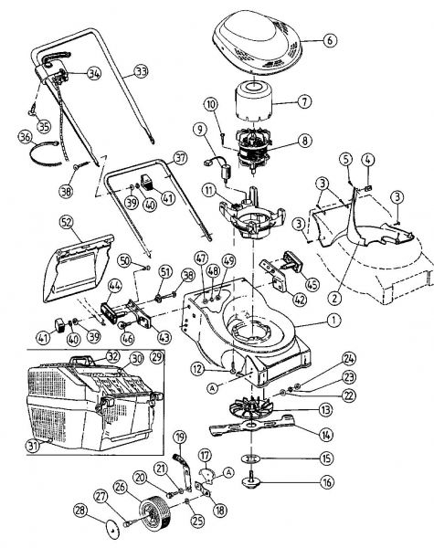 Ersatzteile MTD Elektro Rasenmäher ohne Antrieb 46 E Typ: 18C-66G-600  (2000) Grundgerät 