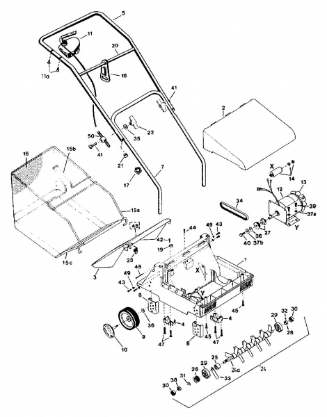 Ersatzteile Fleurelle Elektrovertikutierer V 31 EL Typ: 16AEB0D-619  (2001) Grundgerät