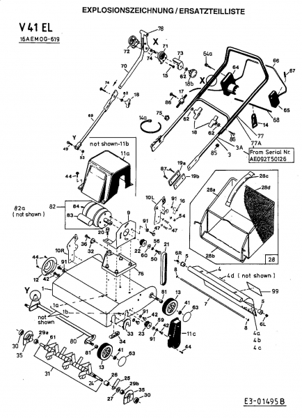 Ersatzteile Fleurelle Elektrovertikutierer V 41 EL Typ: 16AEM0G-619  (2003) Grundgerät