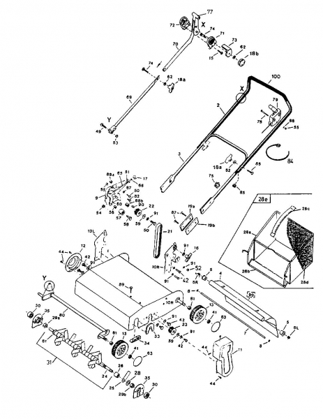 Ersatzteile Fleurelle Motorvertikutierer VERTILUX V 41 BL Typ: 16APM03U619  (2000) Grundgerät