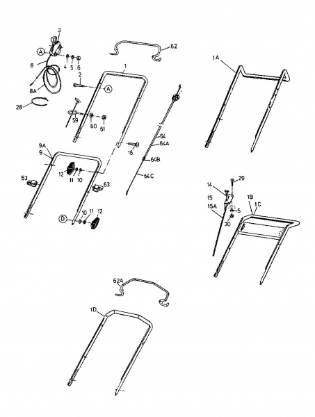 Ersatzteile Genius Pro Motormäher GP 45 B Typ: 11B-T13Y667  (2000) Holm