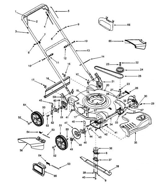 Ersatzteile Mastercut Motormäher mit Antrieb GF 56 Typ: 12A-264A659  (2000) Grundgerät