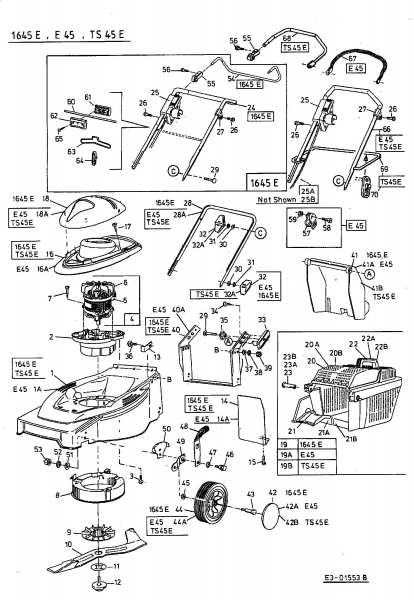 Ersatzteile Floraself Elektromäher 1645 E Typ: 18B-T1H-668  (2002) Grundgerät