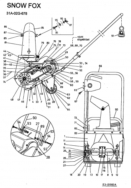 Ersatzteile MTD Schneefräse Snow Fox Typ: 31A-02G-678  (2002) Grundgerät 