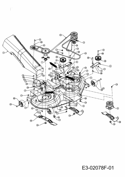 Ersatzteile Gutbrod Rasentraktoren GLX 122 RHL Typ: 13BF51GJ690  (2011) Mähwerk J (48/122cm)