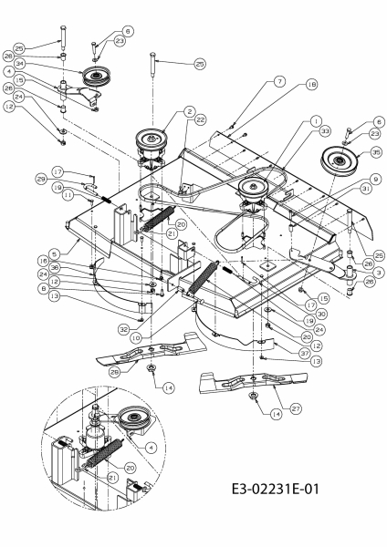 Ersatzteile Zubehör Garten- und Rasentraktoren Mähwerke für 500 Serie, Mähwerk I (36/92cm) Typ: 196-719-678  (2010) Mähwerk I (36/92cm)