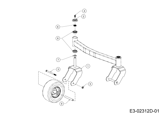 Cub Cadet Ersatzteile Zero Turn XZ5 L127 17AIEACZ603 (2020) Vorderachse