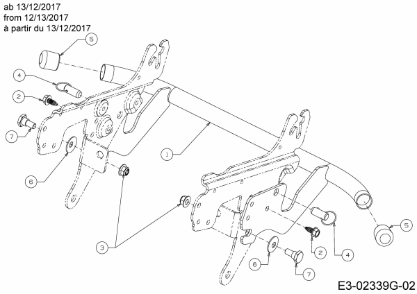 Ersatzteile MTD Rasentraktor LT 105 EXHK Typ: 13AG71KN682  (2018) Stoßstange ab 13/12/2017 