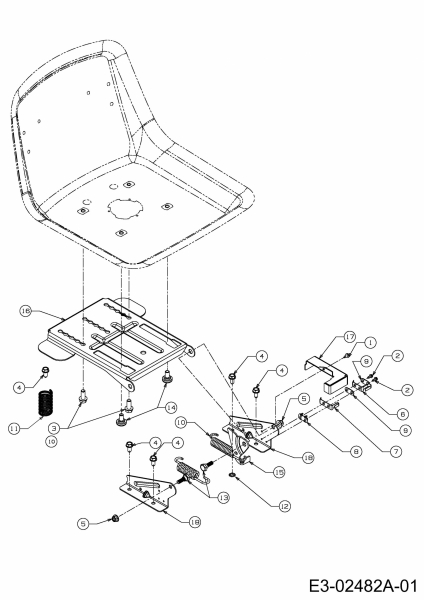 Ersatzteile Lux Tools Rasentraktoren RT 155-92 H Typ: 13WM77TE694  (2014) Sitzträger