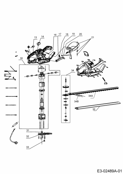 Ersatzteile WOLF-Garten Elektroheckenschere HS 60 E Typ: 41AF0EE5650  (2018) Grundgerät 