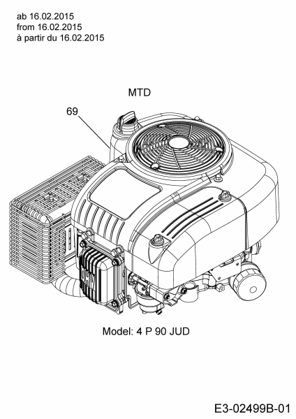 Ersatzteile MTD Rasentraktor 420/38 Typ: 13A2765F308  (2015) Motor MTD ab 16.02.2016 