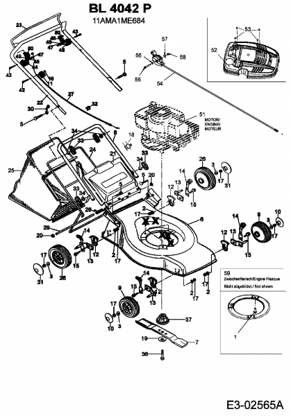 Ersatzteile Bolens Motormäher BL 4042 P Typ: 11AMA1ME684  (2006) Grundgerät