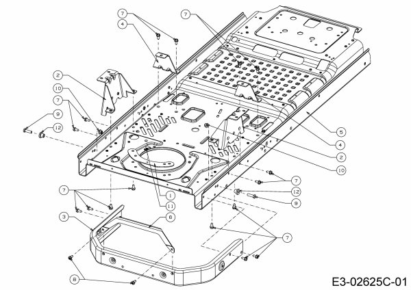 Cub Cadet Ersatzteile Zero Turn XZ2 127 17AICBDQ603  (2017) Rahmen, Stoßstange hinten