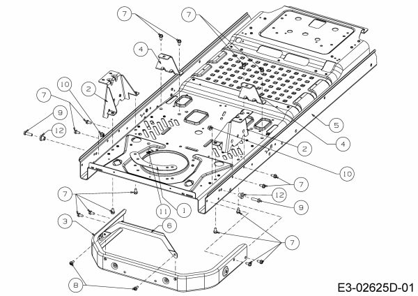 Cub Cadet Ersatzteile Zero Turn XZ2 107 17CICBDS603 (2019) Rahmen, Stoßstange hinten