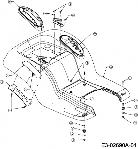 Ersatzteile Yard-Man Rasentraktoren AG 6180 Typ: 13AX604G643 (2006) Sitzwanne