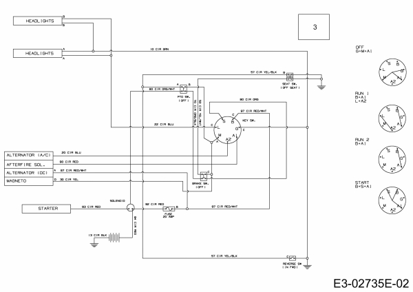 Ersatzteile MTD Rasentraktor LF 130 Typ: 13TH763F600  (2011) Schaltplan 