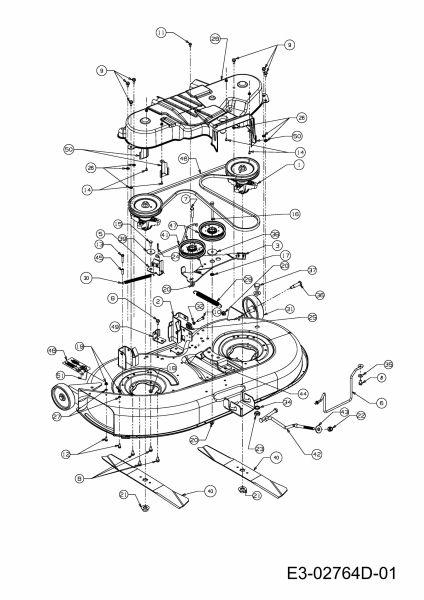 Ersatzteile M Tech Rasentraktoren M 175/107 T Typ: 13BN765G605  (2011) Mähwerk G (42/107cm)