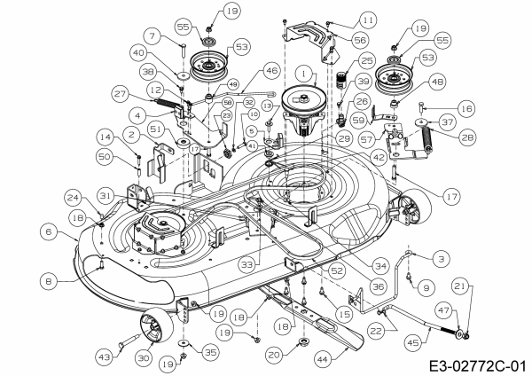 Ersatzteile MTD Rasentraktor 22/46 Typ: 13AT77KT308  (2016) Mähwerk T (46/117cm) 