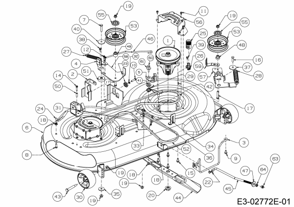 Ersatzteile MTD Rasentraktor 22/46 Typ: 13AT77KT308  (2018) Mähwerk T (46/117cm) 