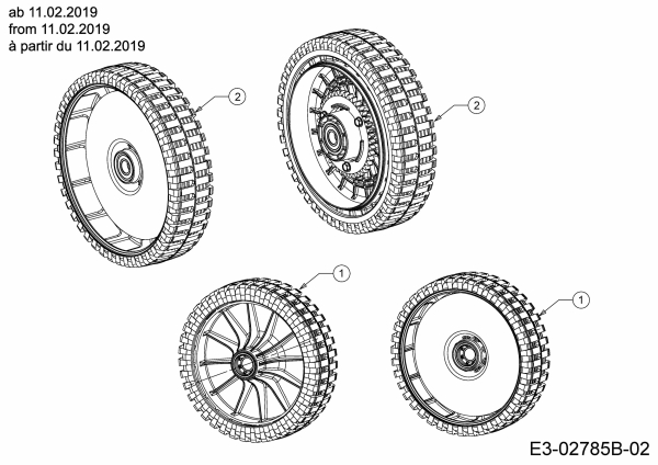 Ersatzteile MTD Benzin Rasenmäher mit Antrieb Smart 53 SPBS Typ: 12C-PY5L600 (2019) Räder ab 11.02.2019 