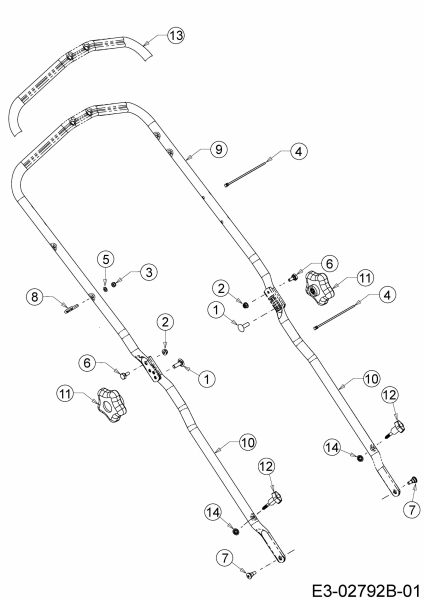 Ersatzteile Wingart Motormäher mit Antrieb BR 1553 RA Typ: 12A-PH5L601  (2016) Holm