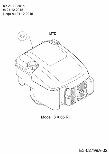 Ersatzteile MTD Benzin Rasenmäher mit Antrieb Smart 46 SPOE Typ: 12BETCS7600  (2016) Motor MTD bis 21.12.2015 