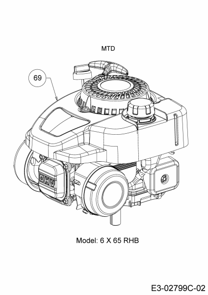 Ersatzteile MTD Benzin Rasenmäher mit Antrieb Smart 46 SPOE Typ: 12BETCS7600  (2020) Motor MTD 