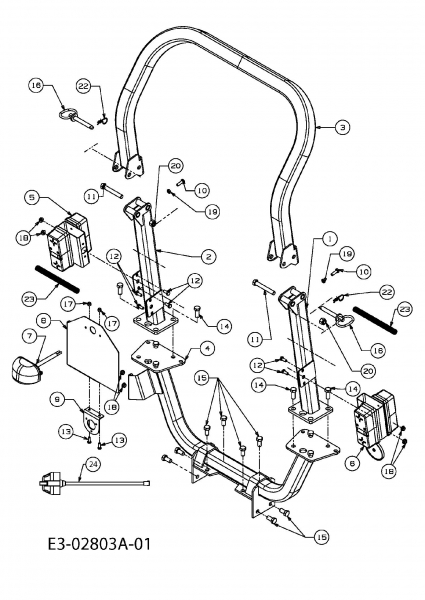 Ersatzteile Massey Ferguson Kompakttraktoren MF 22-28 GC Typ: 54AD64J-695  (2007) Überrollbügel