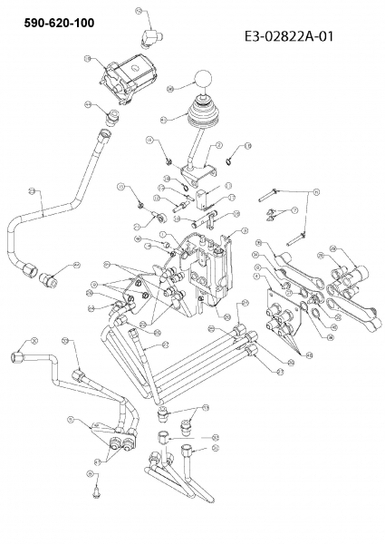 Ersatzteile Zubehör Kompakttraktoren Frontlader 620 - Nachrüstung Hydraulik Modell 610 für 5000/6000 Serie Typ: 590-620-100  (2003) Betätigung Hydraulik, Hydraulikpumpe, Steuergerät