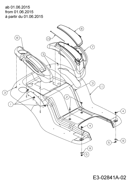 Cub Cadet Ersatzteile Gartentraktoren CC 1224 KHP 14HQ94AP603  (2015) Sitzwanne ab 01.06.2015