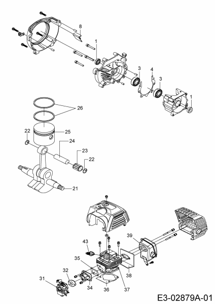 Ersatzteile Mastercut Motorsensen 2033 B Typ: 41AD0UXB659  (2014) Auspuff, Kolben, Kurbelwelle, Vergaser
